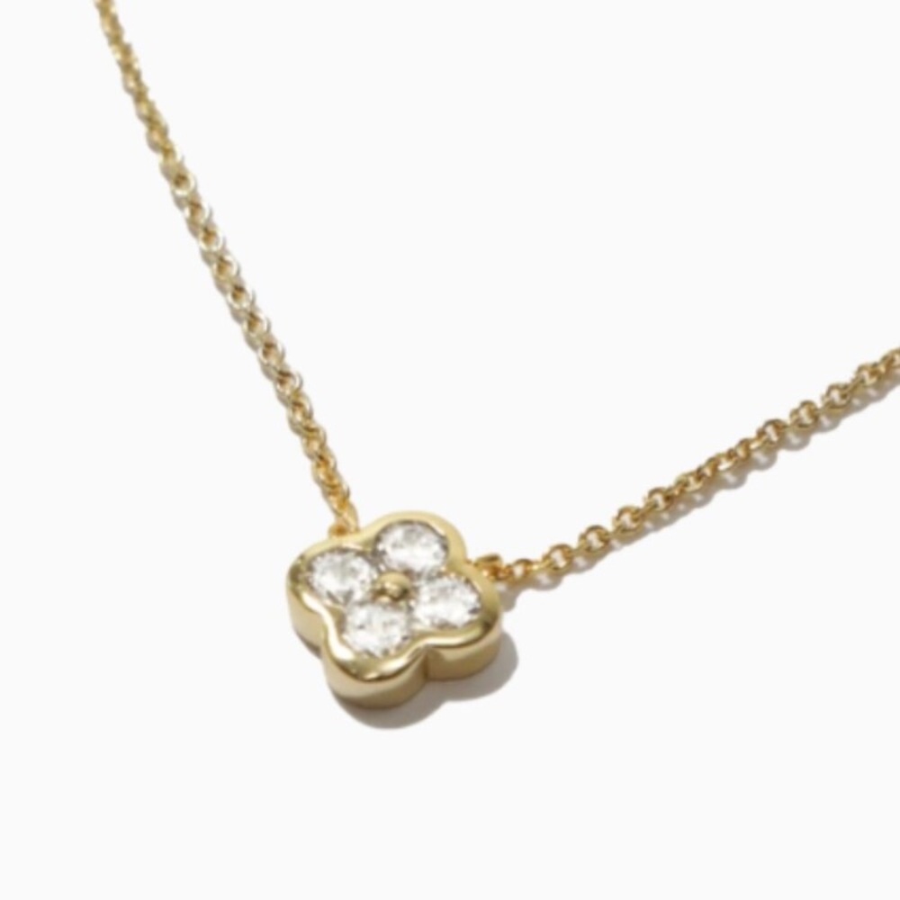 Camilla Gold and White Clover Necklace - Picture 3 of 3